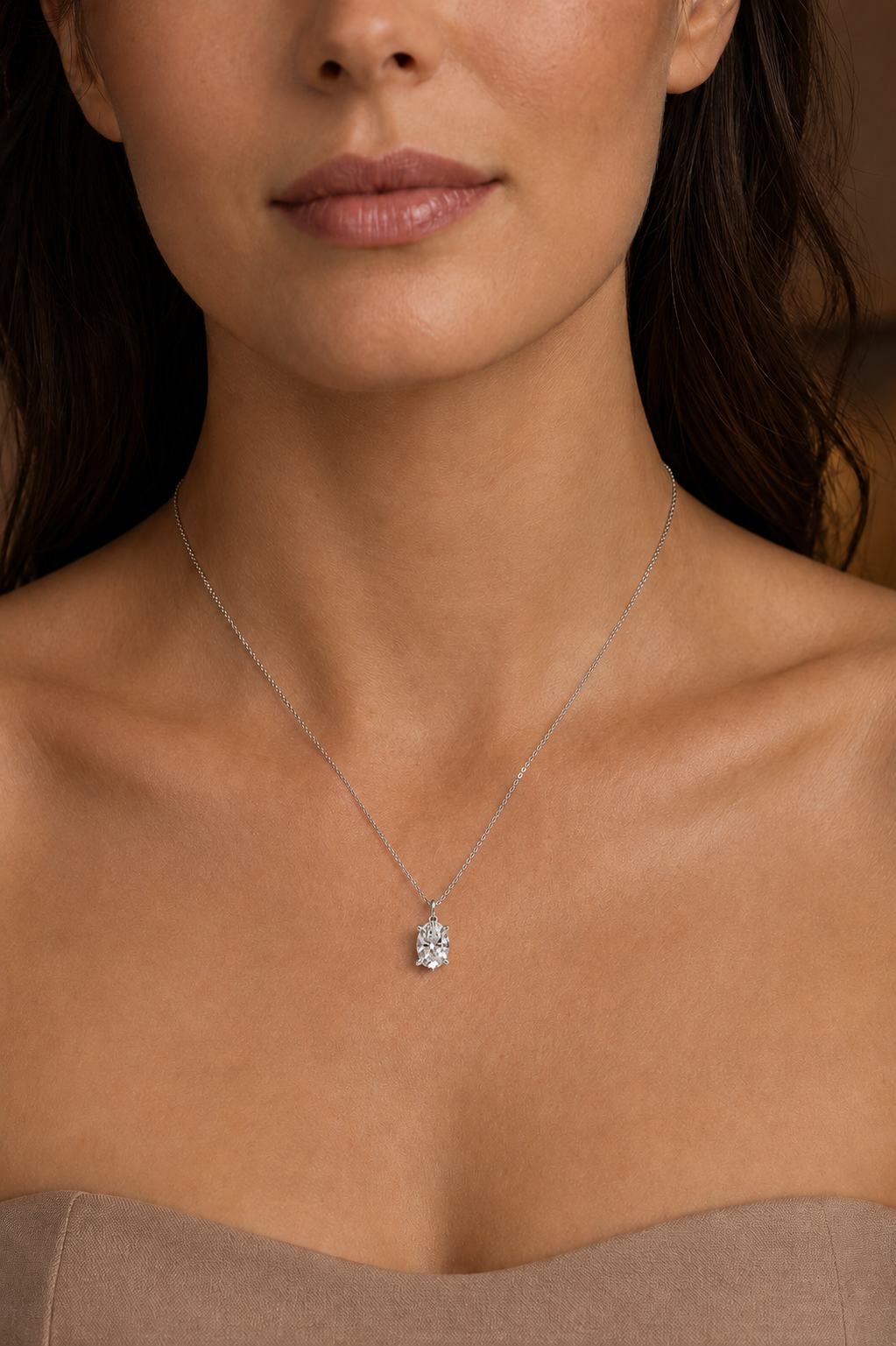 Oval Diamond Pendant