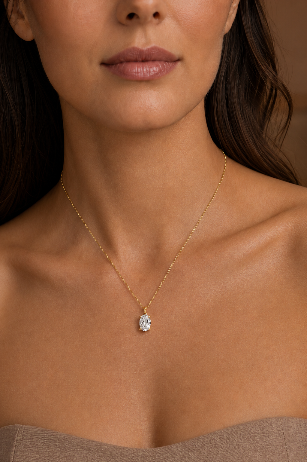 Oval Diamond Pendant