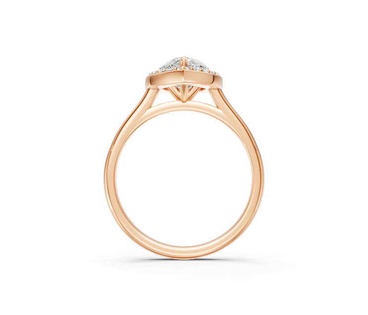 Pear-Cut Halo Diamond Ring
