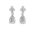 Floral Pear Drop Diamond Earrings