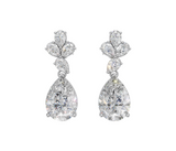 Floral Pear Drop Diamond Earrings