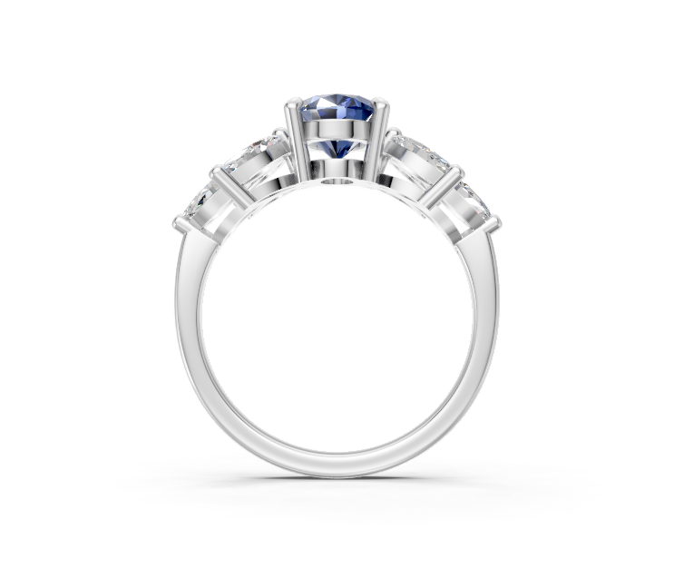 Blue Sapphire Floral Statement Ring