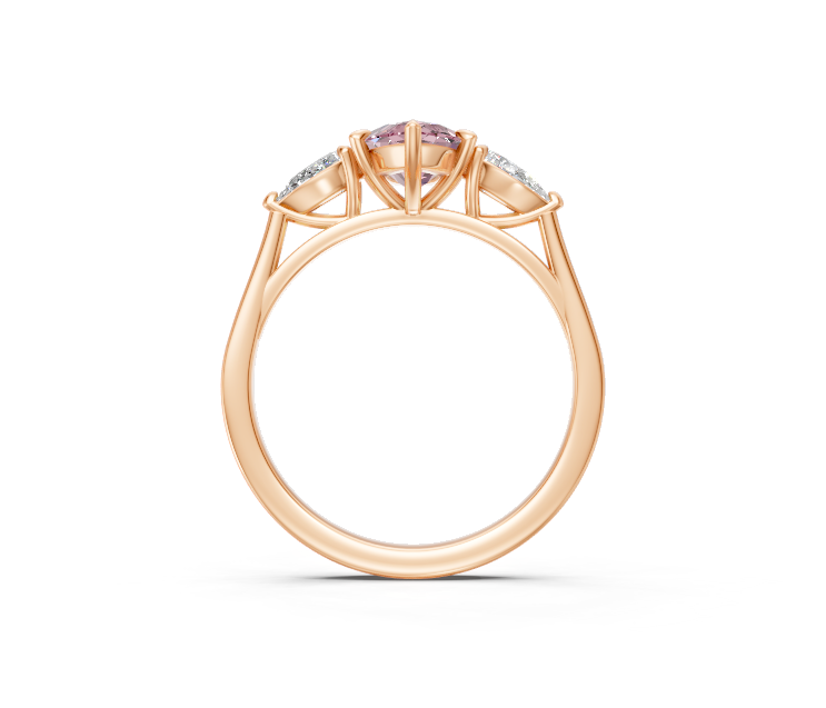 Marquise-Cut Pink Diamond & Pear Trilogy Ring