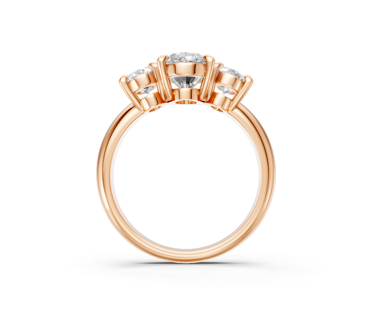 Oval-Cut Diamond Trilogy Ring