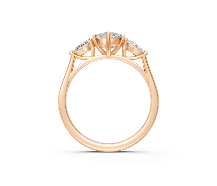 Marquise-Cut & Pear Diamond Trilogy Ring