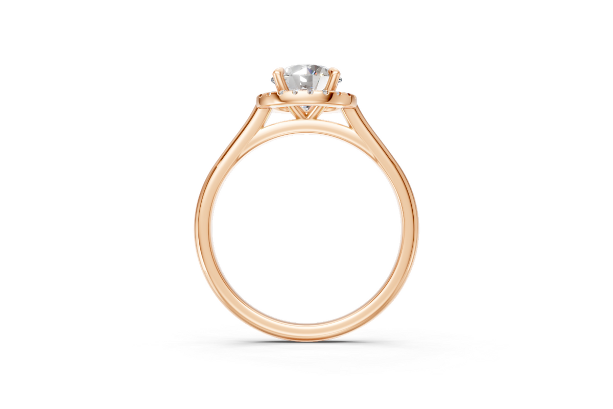 Round-Cut Halo Diamond Ring
