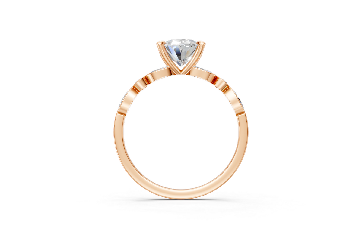 Oval-Cut Ring with Pear & Round Side Stones