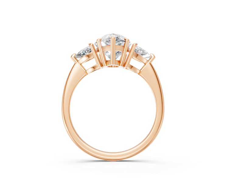 Pear-Cut Diamond & Trillion Trilogy Ring