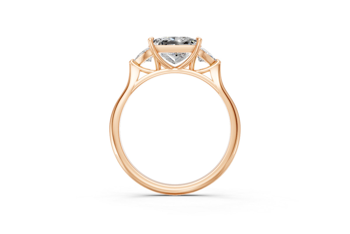 Princess-Cut & Trillion Trilogy Ring