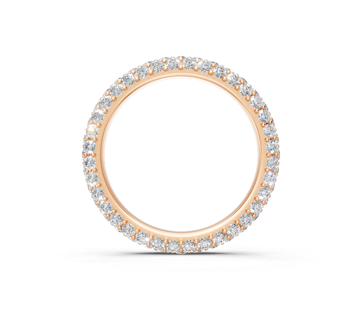 Pavé Set Round-Cut Diamonds Wedding Band