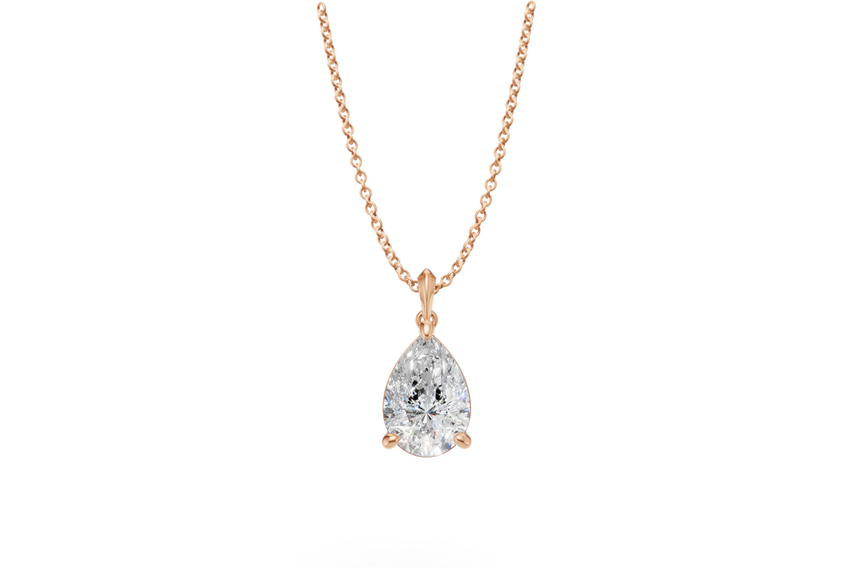 Pear Diamond Solitaire Pendant