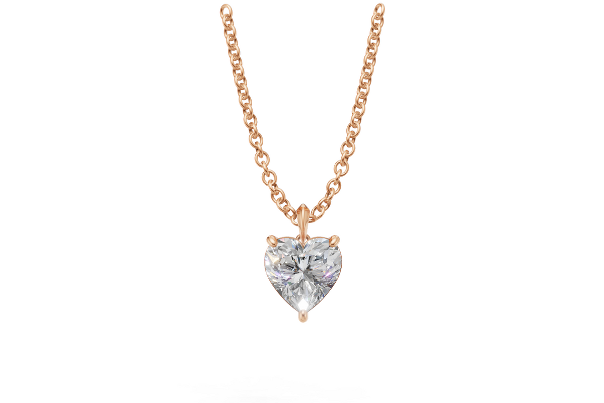 Heart-Shaped Diamond Solitaire Pendant
