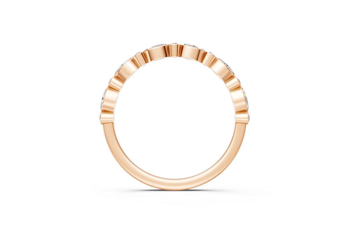 Round & Marquise Bezel-Set Half Eternity Ring