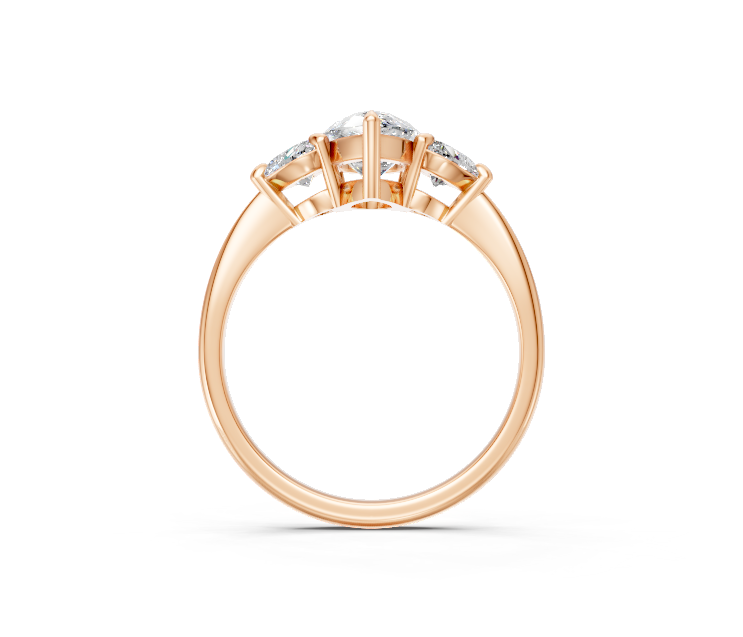Pear-Cut & Heart Diamond Trilogy Ring