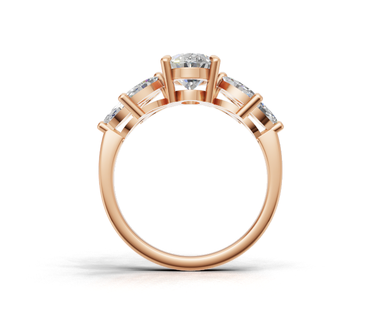 Oval Diamond Floral Multi-Stone Ring