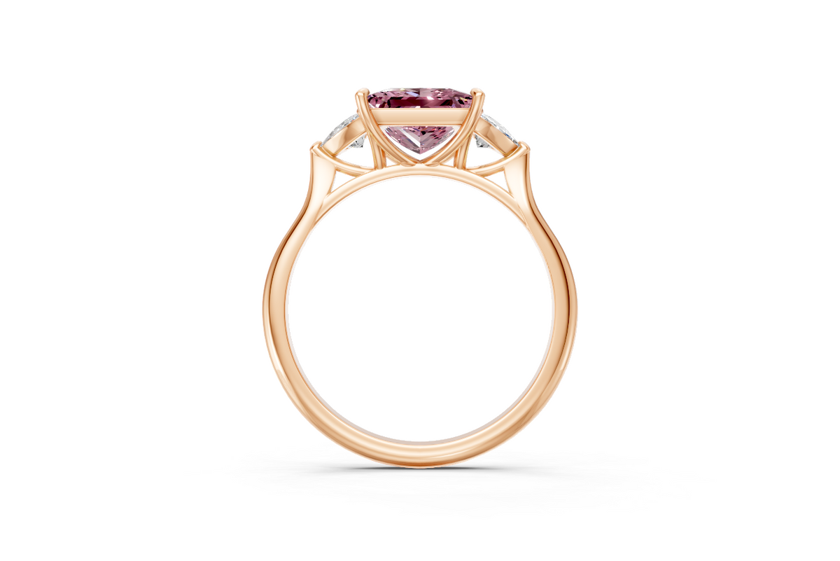 Princess-Cut Pink Diamond & Trillion Trilogy Ring