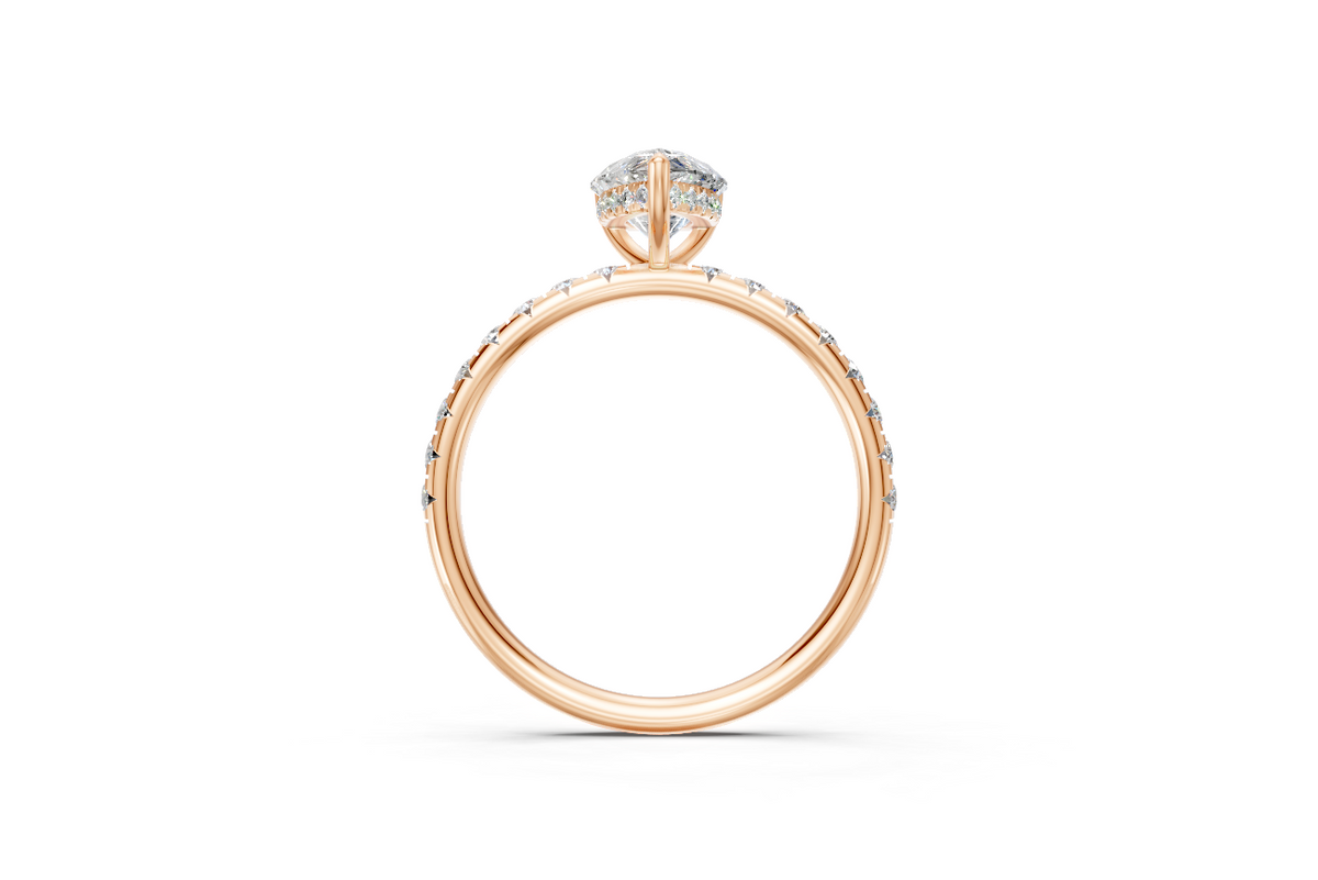 Pear-Cut Diamond Solitaire Ring with Diamond Band