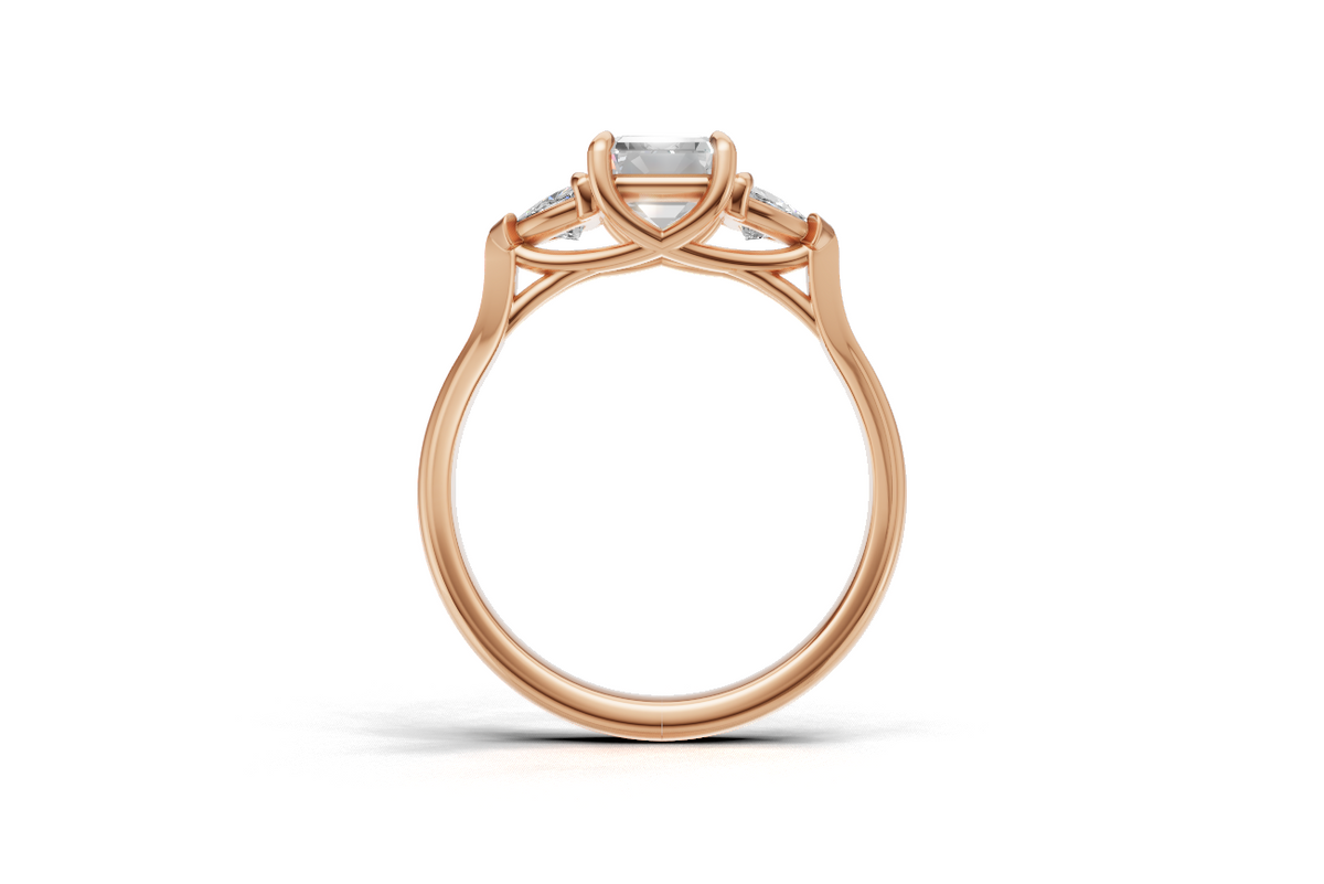 Emerald-Cut & Trillion Trilogy Ring