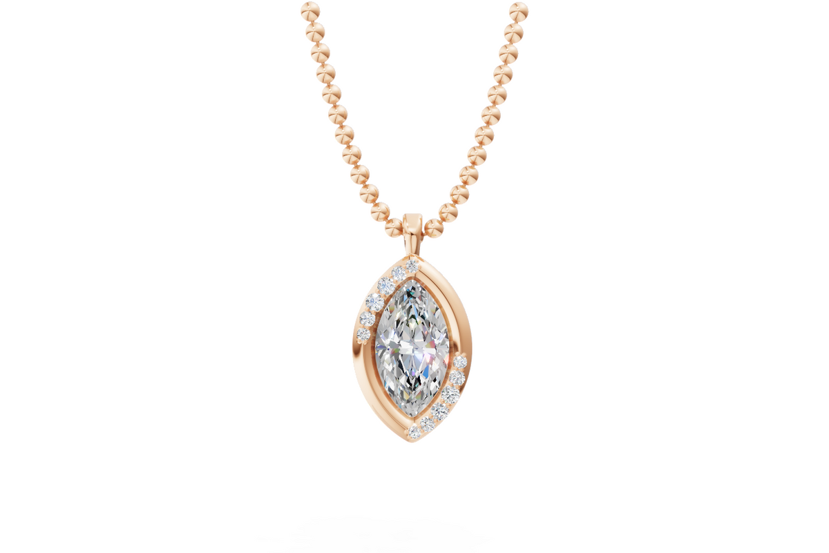 Floating Marquise Diamond Pendant