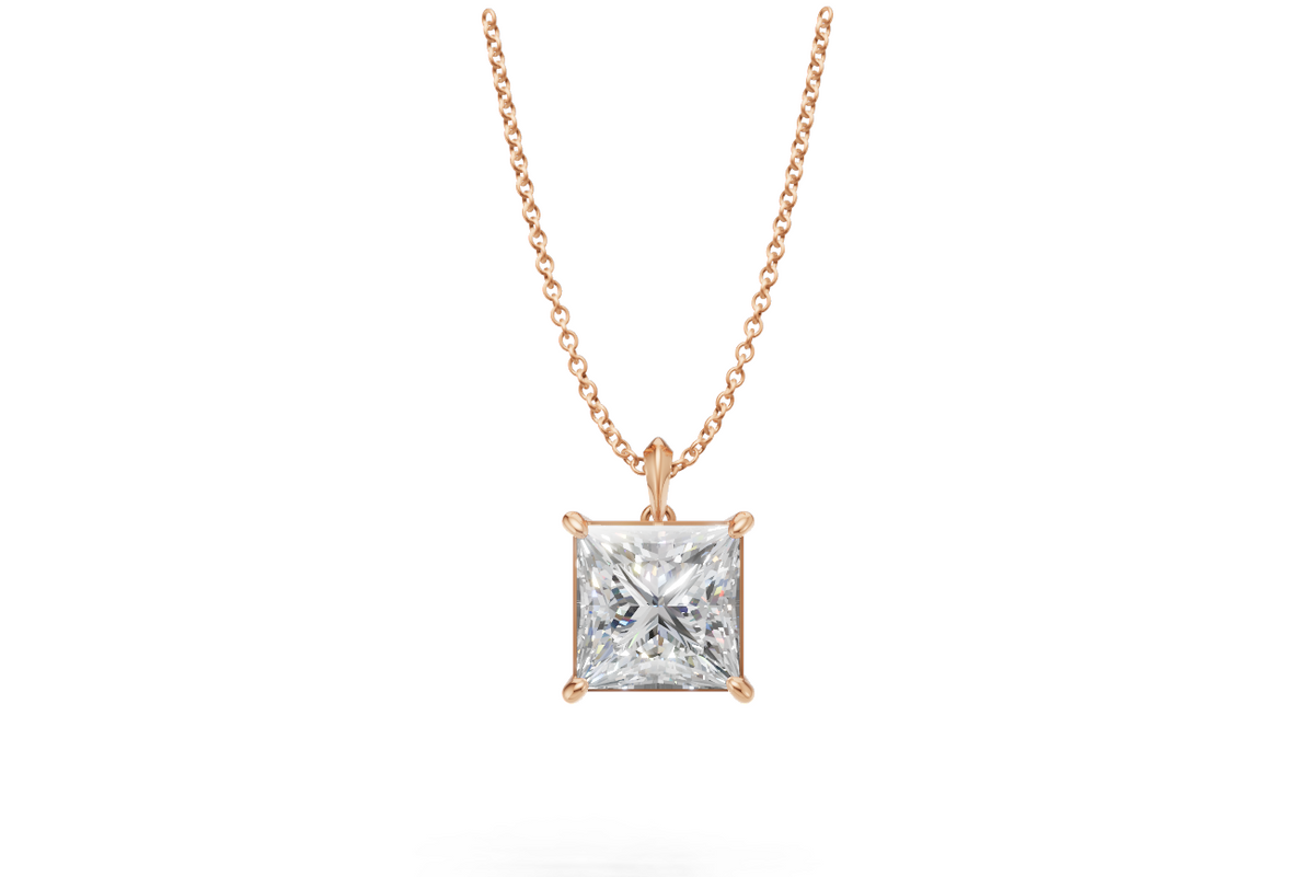 Princess Diamond Solitaire Pendant