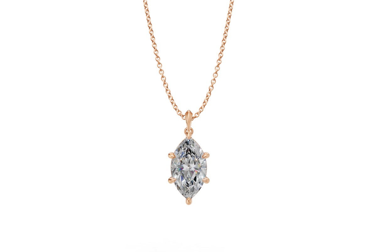 Marquise Diamond Solitaire Pendant