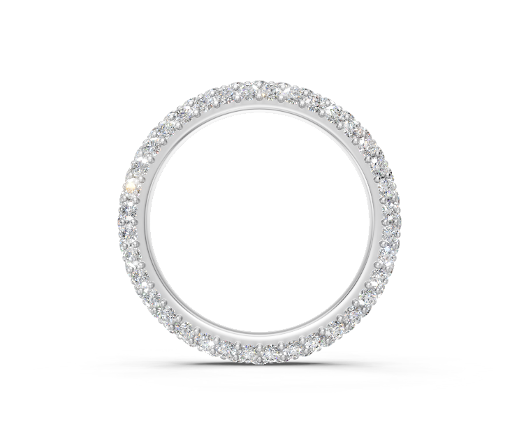 Pavé Set Round-Cut Diamonds Wedding Band