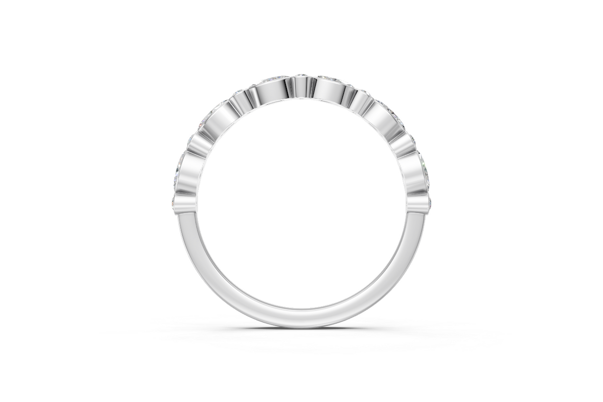 Round & Marquise Bezel-Set Half Eternity Ring