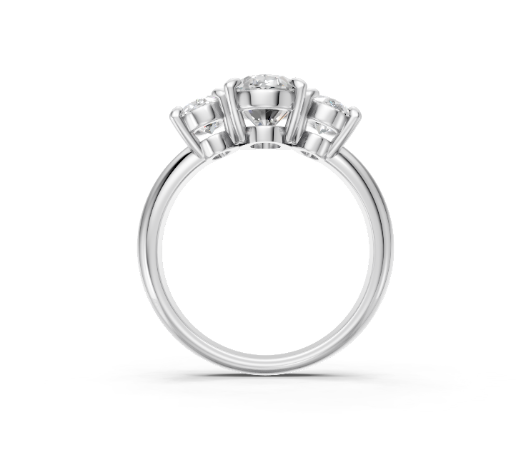 Oval-Cut Diamond Trilogy Ring