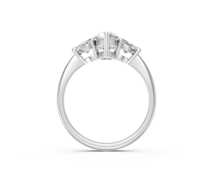 Pear-Cut & Heart Diamond Trilogy Ring