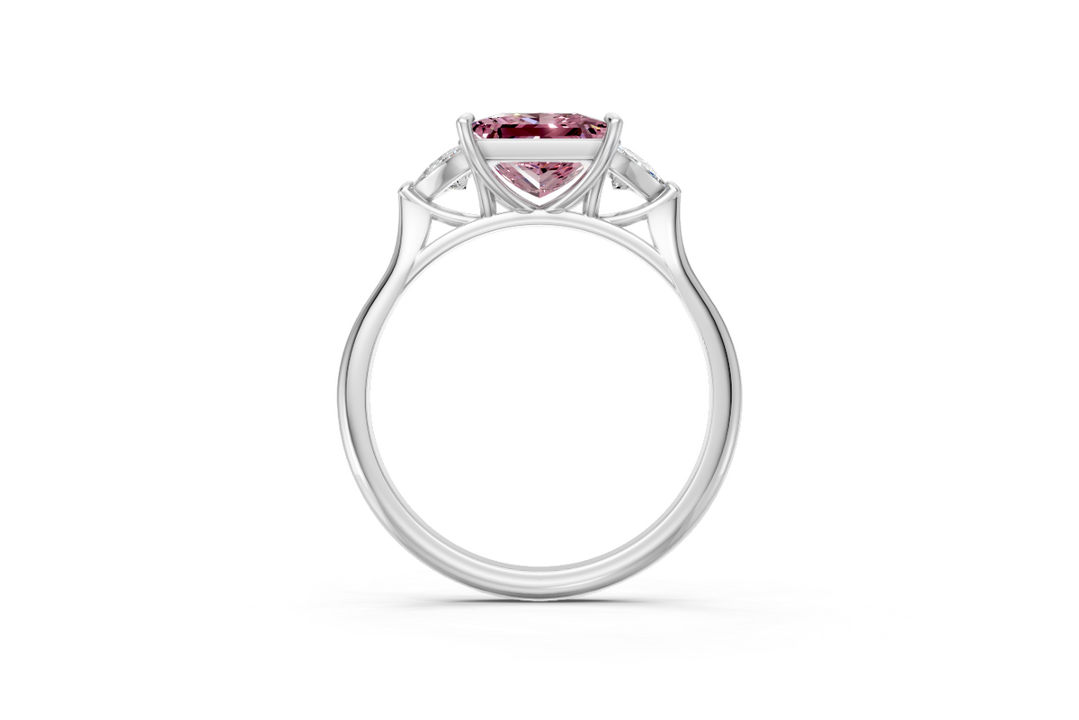 Princess-Cut Pink Diamond & Trillion Trilogy Ring