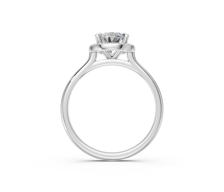 Oval-Cut Halo Diamond Ring