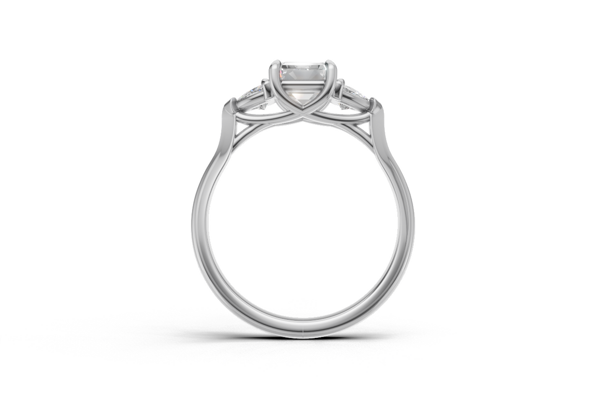 Emerald-Cut & Trillion Trilogy Ring