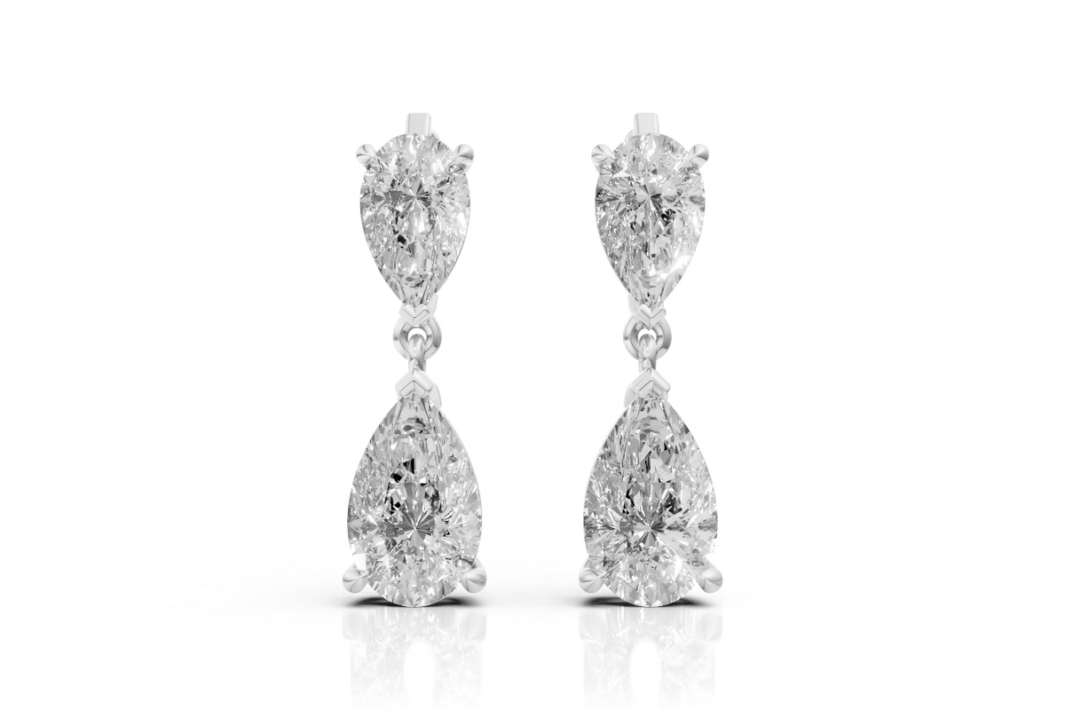 Pear Cascade Diamond Earrings