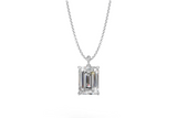 Emerald Diamond Solitaire Pendant