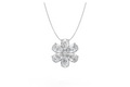 Pear Diamond Flower Necklace