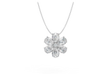 Pear Diamond Flower Necklace