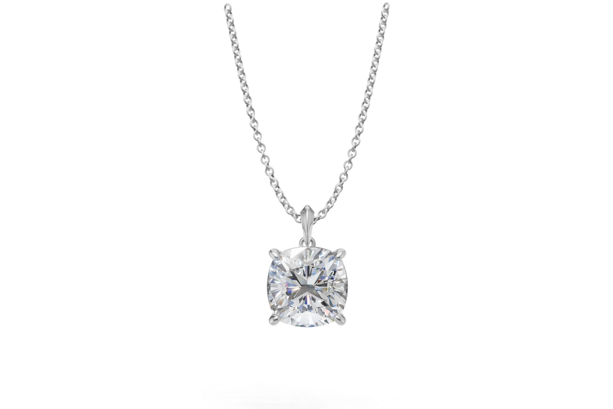 Cushion Diamond Solitaire Pendant