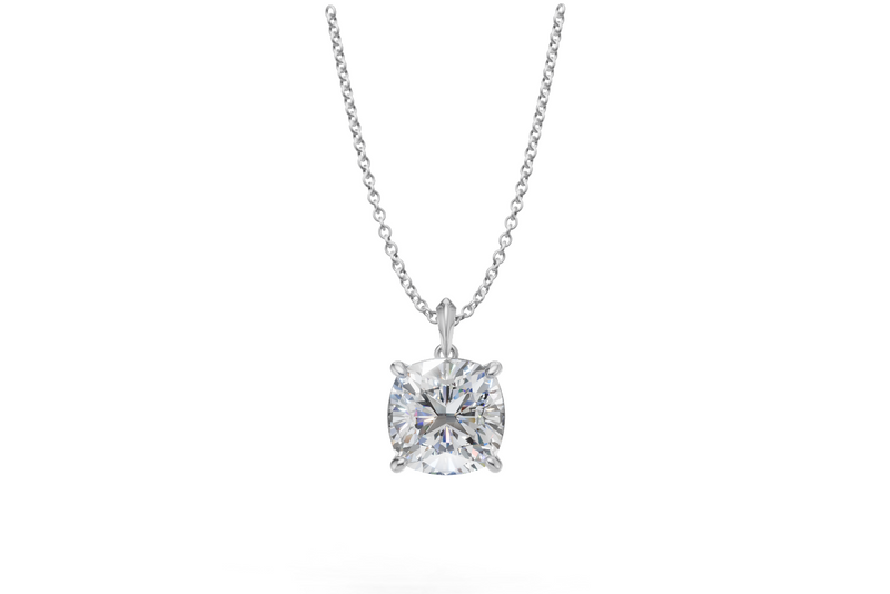 Cushion Diamond Solitaire Pendant