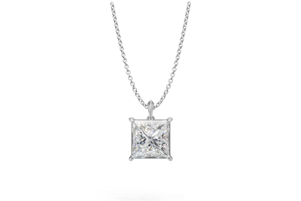 Princess Diamond Solitaire Pendant