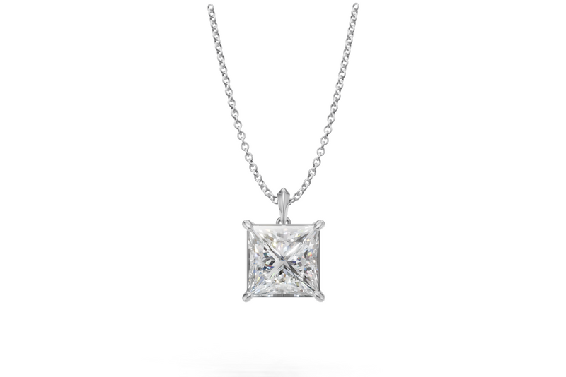 Princess Diamond Solitaire Pendant