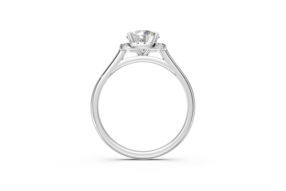 Round-Cut Halo Diamond Ring