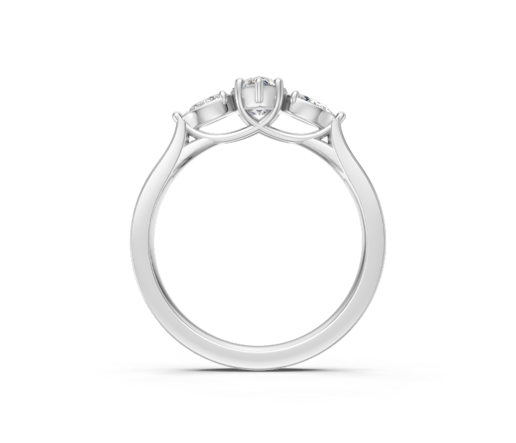 Pear-Cut Diamond Trilogy Ring