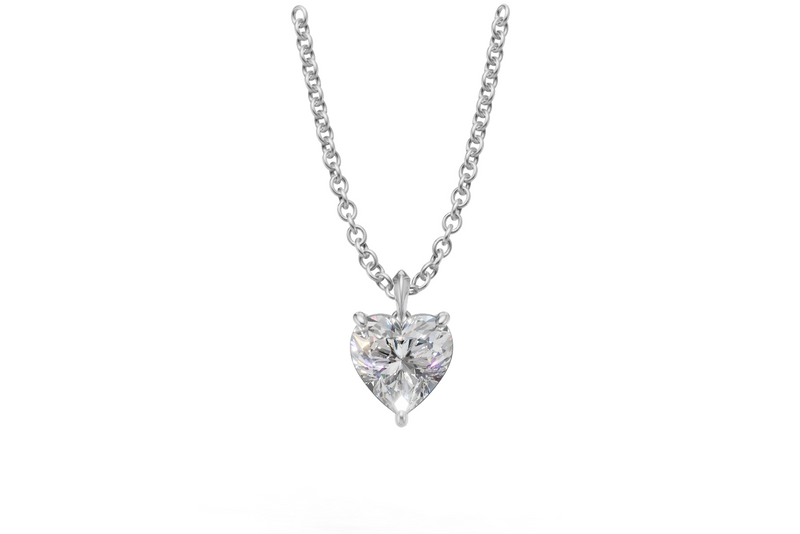 Heart-Shaped Diamond Solitaire Pendant