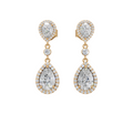 Pear-Cut Diamond Halo Drop Earrings