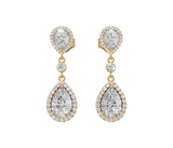 Pear-Cut Diamond Halo Drop Earrings