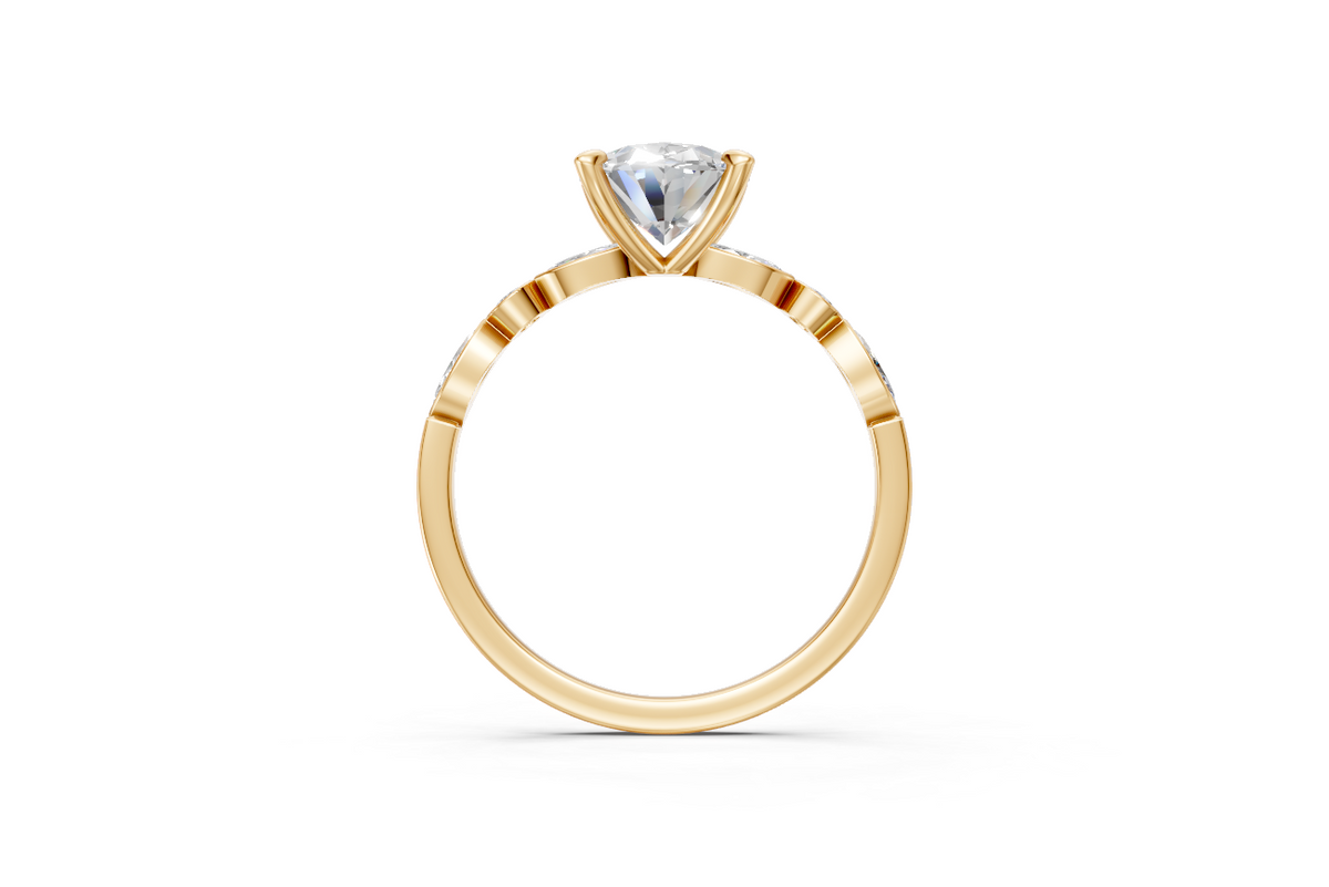 Oval-Cut Ring with Pear & Round Side Stones