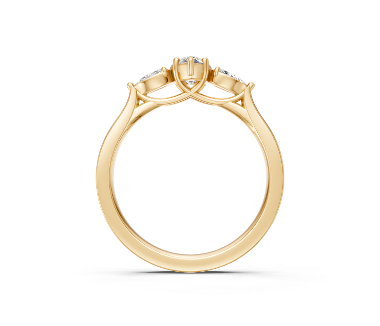 Pear-Cut Diamond Trilogy Ring