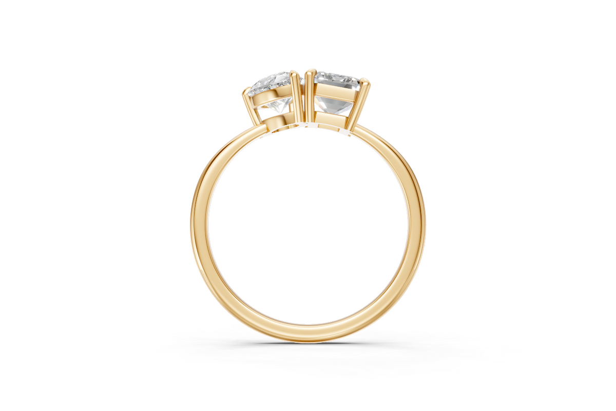 Emerald & Pear Toi Et Moi Ring