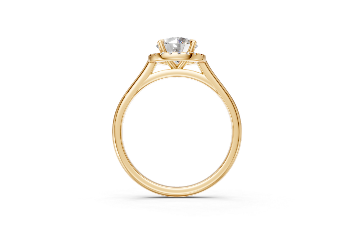 Round-Cut Halo Diamond Ring