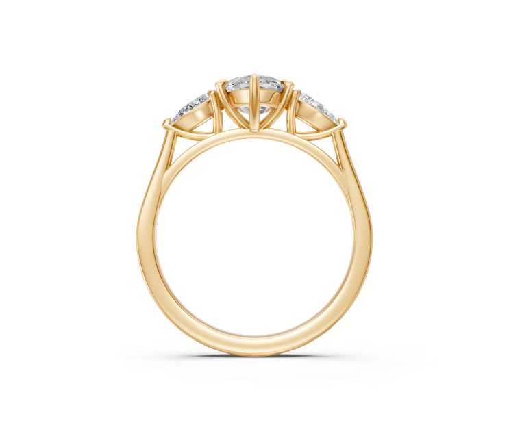 Marquise-Cut & Pear Diamond Trilogy Ring